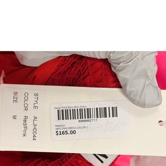 AMY LYNN NEW Oscar Oversized Bow Stretch-Satin Mini Dress In Pink Medium‎ - Picture 6 of 6